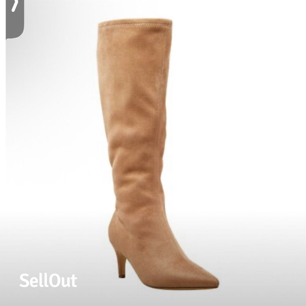 A New Day Women's Brown Knee High Stiletto‎ Heel Boots